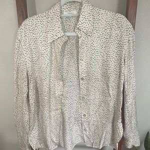 Long Sleeve Black & White Vince Button Down